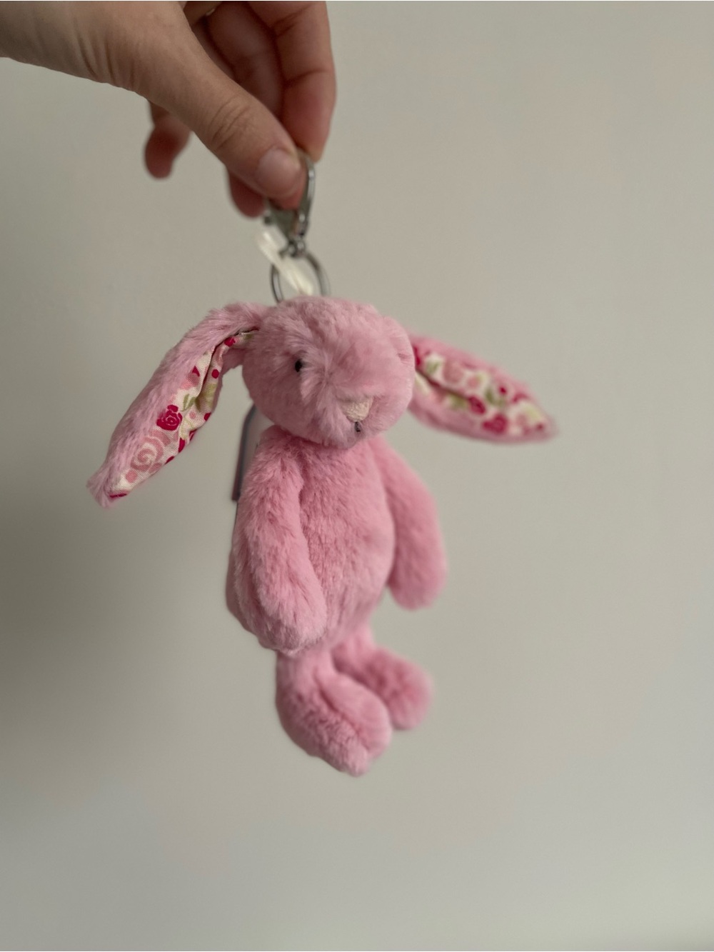 Jellycat Pink Plush Bunny Key Clip